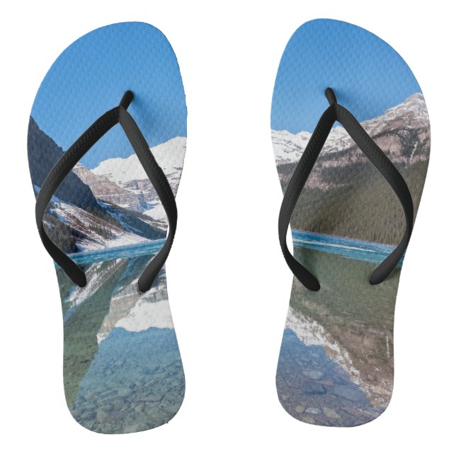Reflektion über Lake Louise - Banff NP, Kanada Flip Flops (Fußbett)
