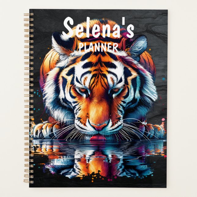 Reflektion von Tiger Trinkwasser Personalisiert Planer (Vorderseite)