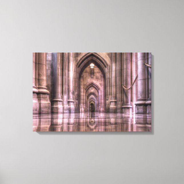 Reflektionen der nationalen Kathedrale von Washing Leinwanddruck (Vorderseite)