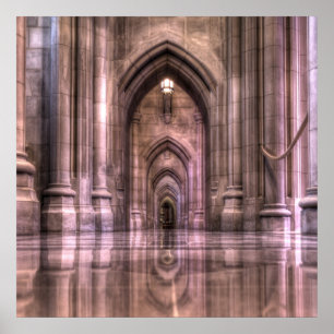 Reflektionen der nationalen Kathedrale von Washing Poster