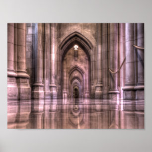 Reflektionen der nationalen Kathedrale von Washing Poster