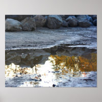 Reflektionen in puddelnder Natur