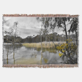 Reflektionen unter grauem Himmel Decke