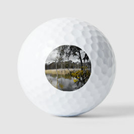 Reflektionen unter grauem Himmel Golfball