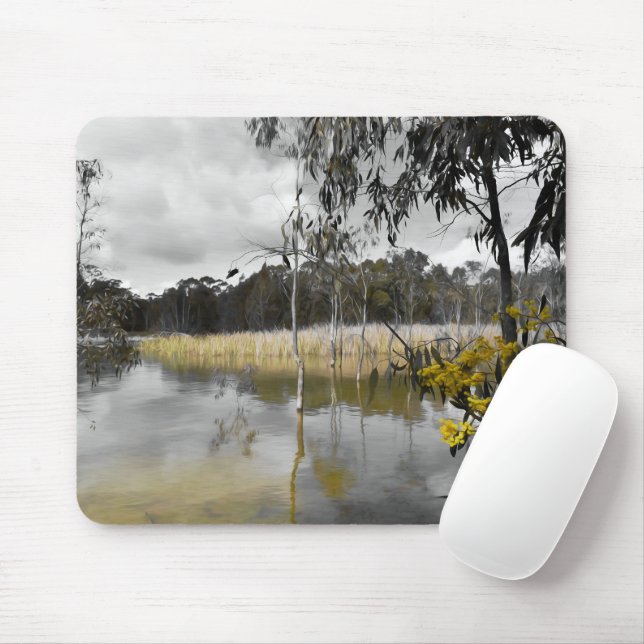 Reflektionen unter grauem Himmel Mousepad (Mit Mouse)