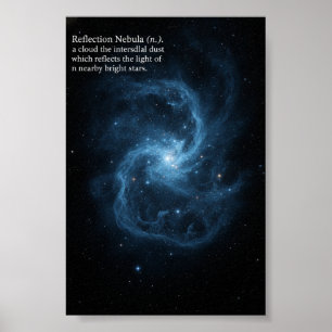 Reflektionsnebel Astronomie Blau Weltraum Galaxie Poster