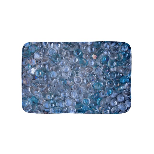 Reflektive wasserblaue und klare Glasmarben Badematte (Vorderseite)