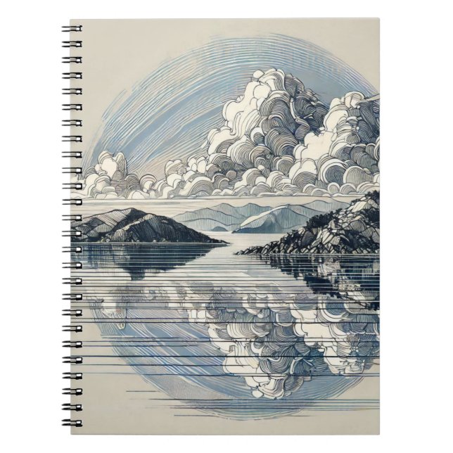 Reflektive Wolken | Notebook-Journal Notizblock (Vorderseite)