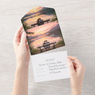 Reflets du coucher de soleil - Invitation tout-en-