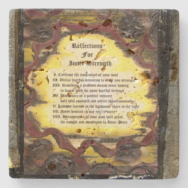 Reflexion der inneren Stärke Steinuntersetzer (Vorderseite)