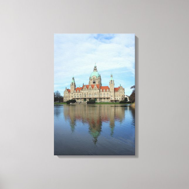 Reflexion in Hannover, Deutschland - Wrapped Canva Leinwanddruck (Vorderseite)