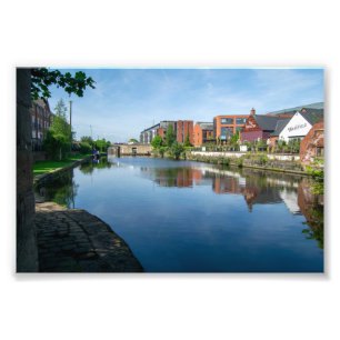 Reflexionen am Kanal, Wakefield Fotodruck