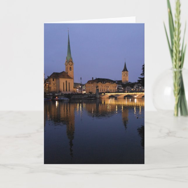 Reflexionen auf Zürich, die Schweiz Gruß-Karte Karte (Vorderseite)