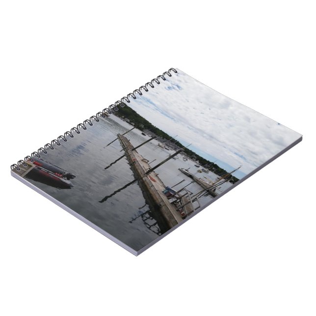"Reflexionen" Boothbay Hafen MaineSpiral Notizbuch Notizblock (Linke Seite)