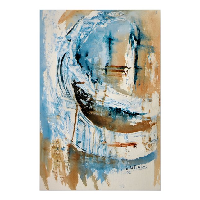 Reflexionen in Blau und Ocker Poster (Vorderseite)