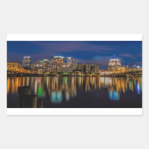 Reflexionen von Pittsburgh Rechteckiger Aufkleber