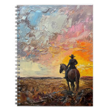 Réflexions sur le coucher du soleil Carnet Cowboy