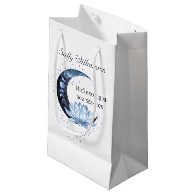 Reflexologie Blue Lotus Blume Business Promotion Kleine Geschenktüte (Vorderseite Schrägansicht)