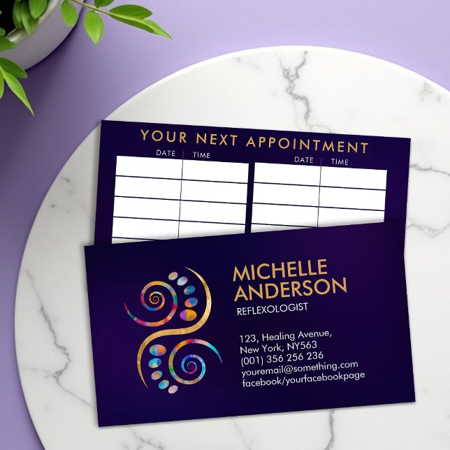 Reflexologie - Farbiges Ying Yang-Symbol Visitenkarte (Von Creator hochgeladen)