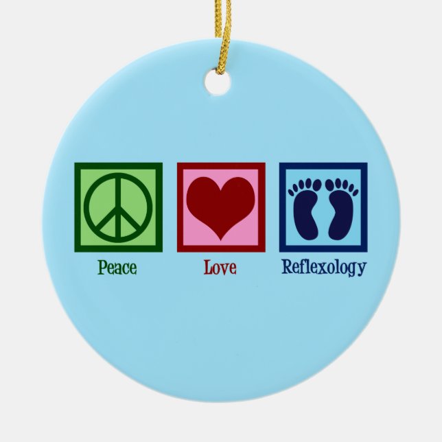 Reflexologin Peace Liebe Reflexology Foot Massage Keramik Ornament (Vorne)