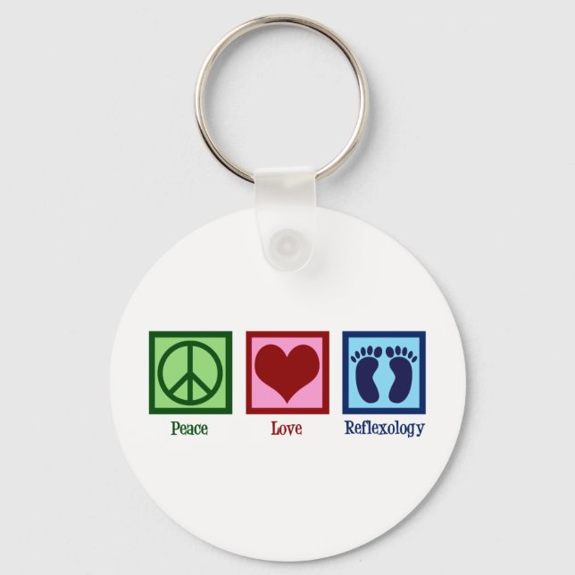 Reflexologin Peace Liebe Reflexology Foot Massage Schlüsselanhänger (Vorderseite)