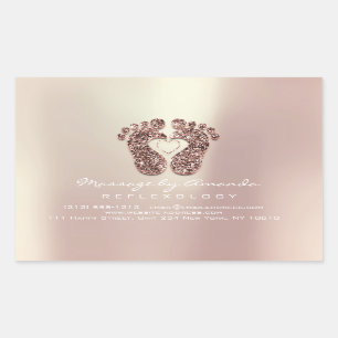 Reflexology-Massage-Therapie-Fuß-Kupfer-Weiß UAWG Rechteckiger Aufkleber