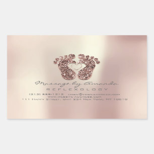 Reflexology-Massage-Therapie-Fuß-kupfernes Rose Rechteckiger Aufkleber
