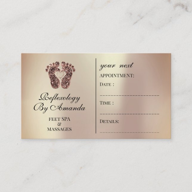 Reflexzonenmassage mit Terminkarte Heilmittel (Vorderseite)