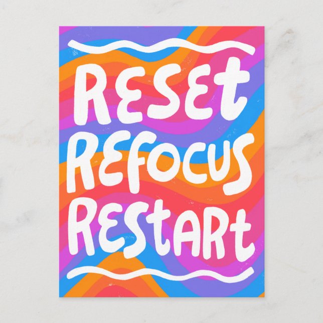 REFOCUS NEUSTARTEN FUSSBubble Letters INSPO Postkarte (Vorderseite)