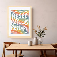 REFOCUS RETART NEUSTART Farbige Fun Bubble Letters