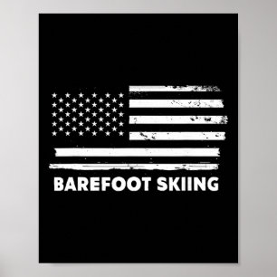 Refoot Skifahren Leben USA-Flagge Patriotisches Sp Poster