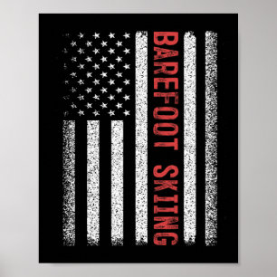 Refoot Skiing American Flag 4. Juli Poster