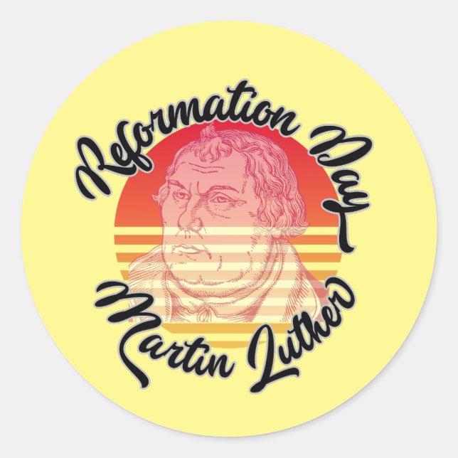 Reformation Day Vintag Martin Luther Runder Aufkleber (Vorderseite)