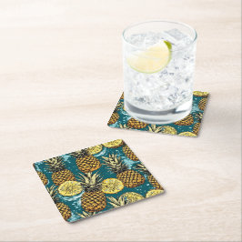 Refresca tu Mesa con Estilo de Piñas Rechteckiger Pappuntersetzer