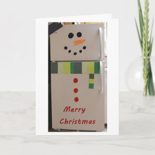 REFRIDGERATOR SNOWMAN ACROSS MILES AT CHRISTMAS FEIERTAGSKARTE