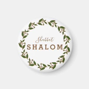 Réfrigérateur Aimant Shabbat Shalom Vert Brown Wre