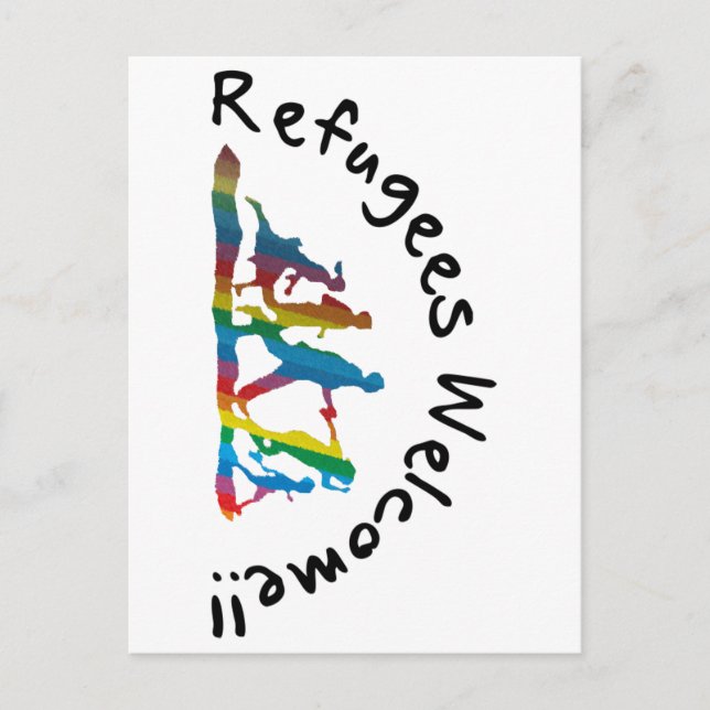 Refugees Welcome Postkarte (Vorderseite)