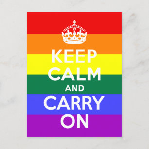 Reg dich nicht auf und mach weiter Regenbogen Postkarte