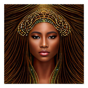 Regal African Beauty: Schwarze Geschichte feiern Poster