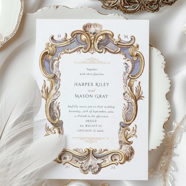 Regal Baroque Blüh Wedding Invitation Suite Einladung (Von Creator hochgeladen)