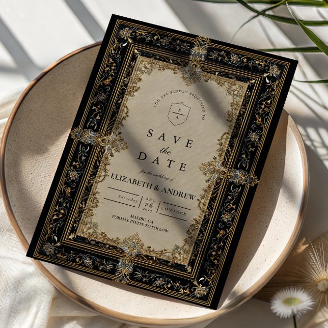 Regal Baroque Celestial Wedding Save The Date (Von Creator hochgeladen)