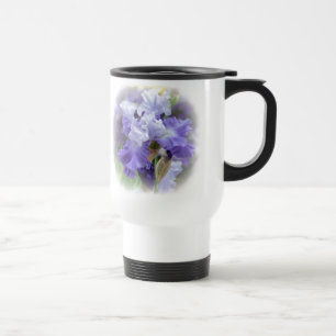 Regal Bearded Iris - Lila & weiß Reisebecher
