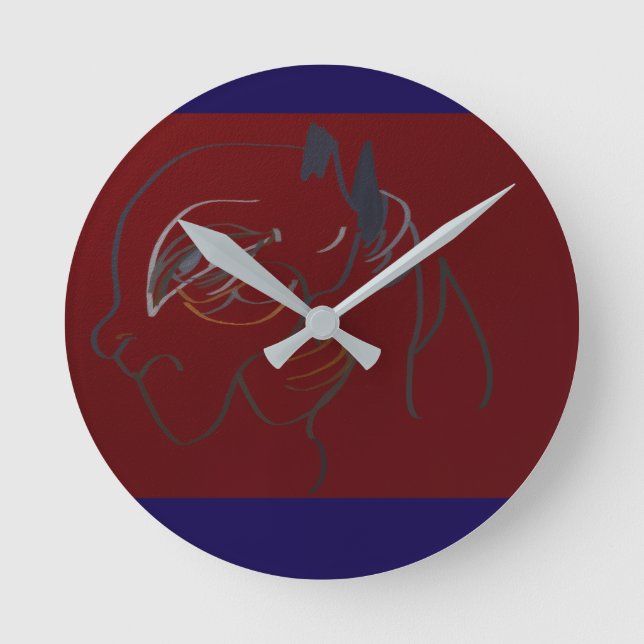 Regal Bird  Runde Wanduhr (Vorderseite)