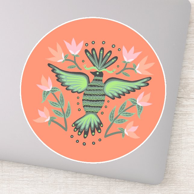 Regal Bird und Blume CUSTOM Aufkleber (Detail)