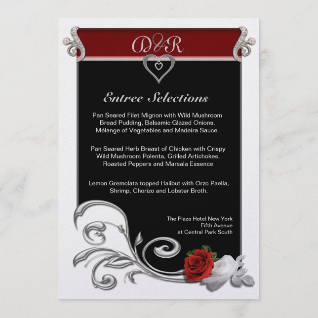 Regal Black and Red Menu Menükarte (Vorderseite)