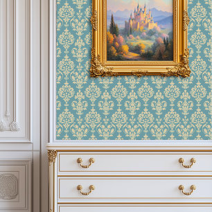 Regal Blue Damask Princesscore Tapete