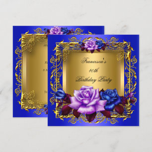 Regal Blue Lilac Rose Goldenes Paradies Einladung