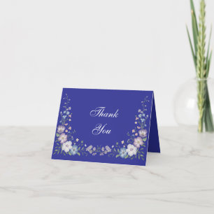 Regal Blue Vintag Elegante Gärten Dankeskarte