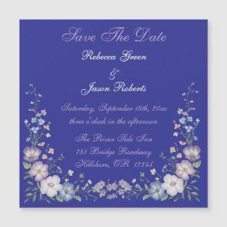 Regal Blue Vintag Elegante Gärten Magnetkarte