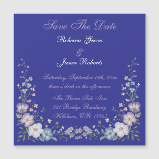 Regal Blue Vintag Elegante Gärten Magnetkarte